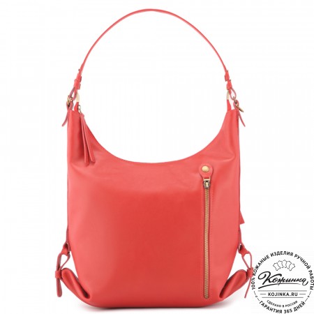  Женская кожаная сумка "Эмилия" (красная)